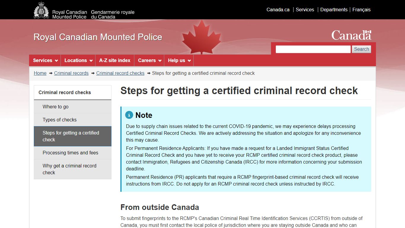 Steps for getting a certified criminal record check ...